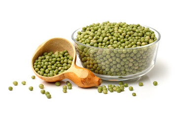 soya beans on white background 