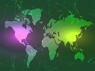 2d illustration Abstract futuristic electronic circuit technology background