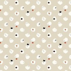 ハロウィン　お化け　シームレス　パターン