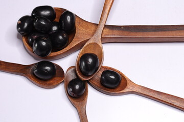 Jambolan plum or Java plum isolated on white background