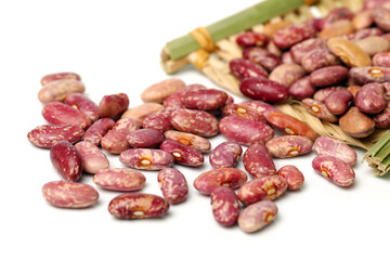 Color kidney beans isolated on a white background