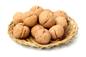walnuts on a white background