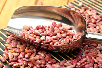 Color kidney beans isolated on a white background