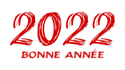 bloody horror-like illustration of a happy new year 2022 red text on a white background