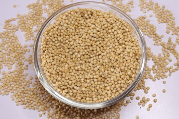 Organic jawar seeds isolated on white background
