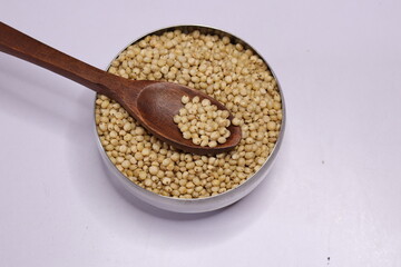 Organic jawar seeds isolated on white background