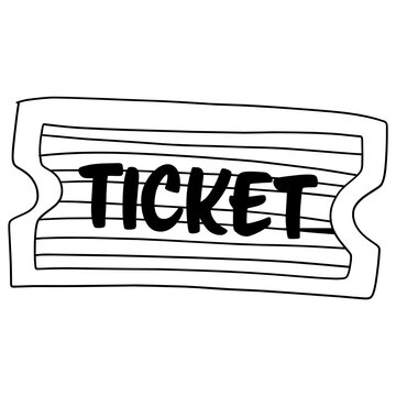 Ticket sign in USA flag design, Outline style