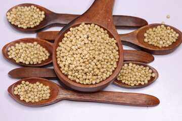 Organic jawar seeds isolated on white background