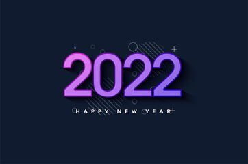 Fototapeta na wymiar Happy new year 2022 background illustration.