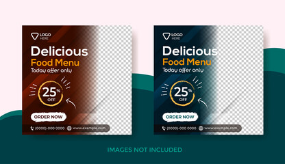 Fototapeta premium Delicious Food Menu Banner Template, Social Media Post Template