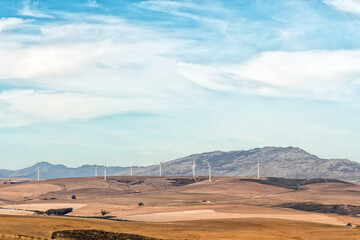 Wind turbines near Caledon as seen from road N2