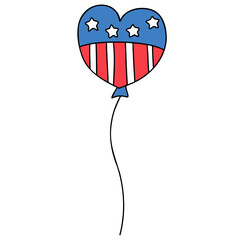 Balloon in USA flag design, Flat color