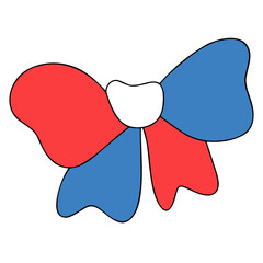 Bow in USA flag design, Flat color