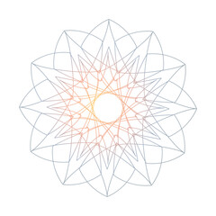 Mandala, gradient round ornament. Element for design, logo, business cards. Vector isolated.