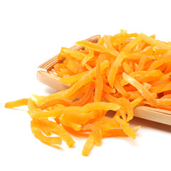 Dried sweet potato on white background