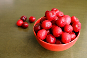 fresh cherry fruits in a bowl