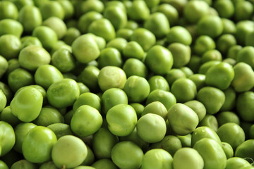 green peas background, fresh vegetables in summer