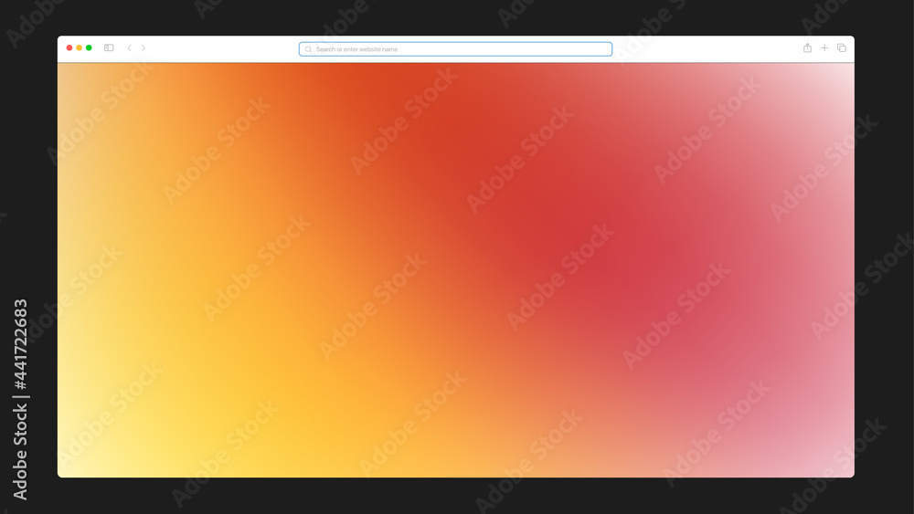 Poster gradient mockup for internet browser. vector illustration