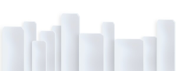 Abstract Rectangle shaped Paper cut effect on white background 