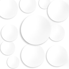 Abstract elegance circle paper cut effect on white background.