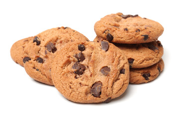 Cookie tower on white background