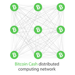 Fototapeta na wymiar Abstract Bitcoin cash cryptocurrency wireframe low poly mesh background.