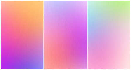 Set of soft gradient multicolored backgrounds.