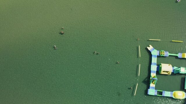 Aerial view of the beach in Zaton Resort, Croatia