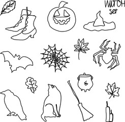 halloween icons set