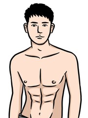 Fototapeta premium cute man cartoon on white background