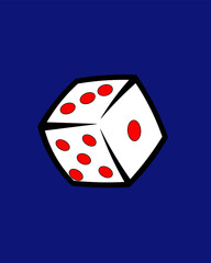 a vector illustration made simply with an image in the form of a dice