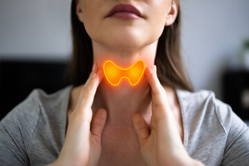 Thyroid Gland Salivary Disease. Woman