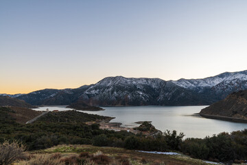 One evening, on a mountain with a view of the lake,