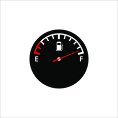 Fuel indicators gas meter with blank screen. Gauge vector tank full icon on white background. color editable