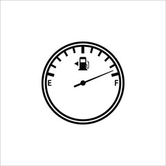 Fuel indicators gas meter with blank screen. Gauge vector tank full icon on white background. color editable