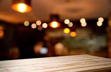 dark brown top of bar and free space for your glass