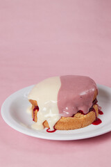 pancakes with cherries and berries, dessert for breakfast and dinner, pastries with sour cream and jam