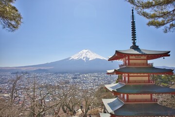 富士山と五重塔