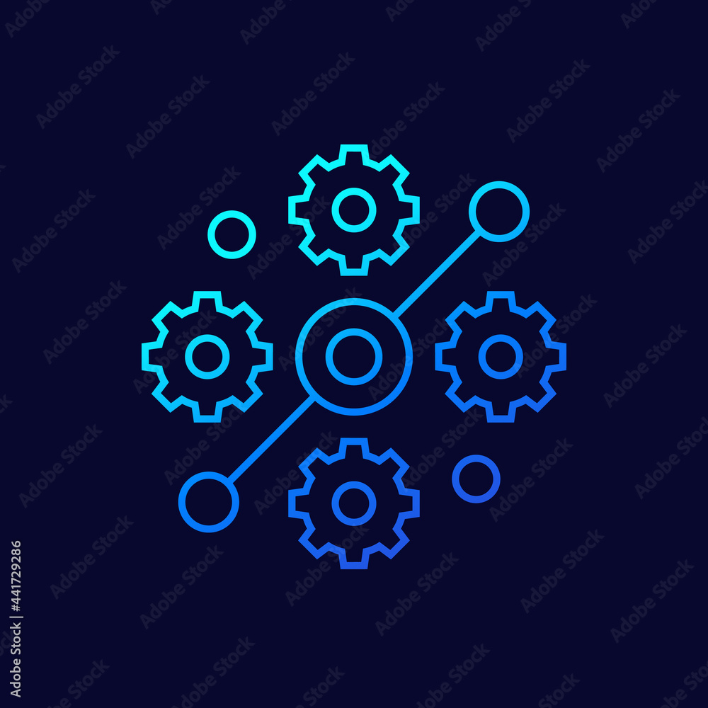 Poster streamline process line icon for web