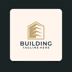 Building logo design vector. Logo can be used for icon, brand, monogram, home, real estate, and business company