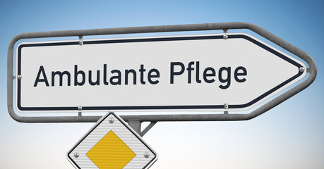 Obraz premium Ambulante Pflege, Wegweiser