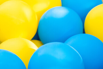 colorful balloons background - blue and yellow