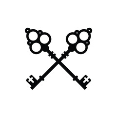 crossed old key real estate property logo design vector