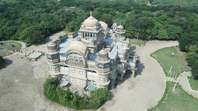 Aerial shot of the Vijay Vilas palace during Covid-19 Lockdown in India