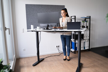 Adjustable Height Office Desk. Working