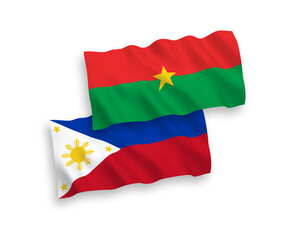 Flags of Burkina Faso and Philippines on a white background