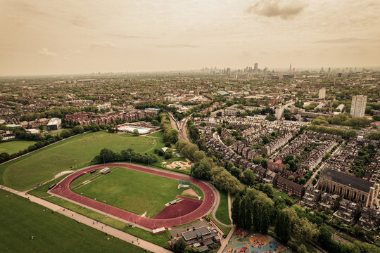 Landscape Aerial View London City From Parliament Hill. 