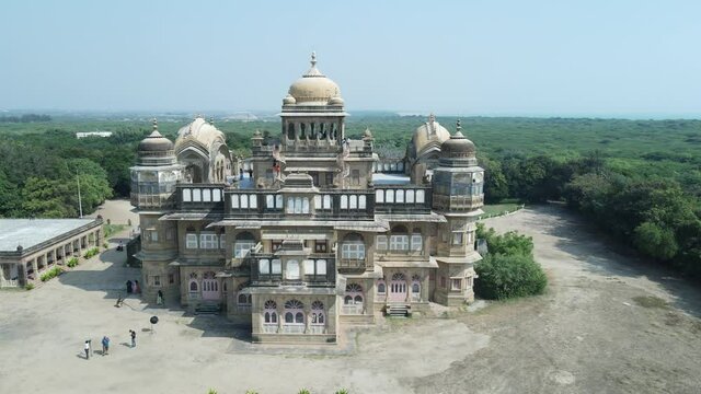 Aerial shot of the Vijay Vilas palace during Covid-19 Lockdown in India