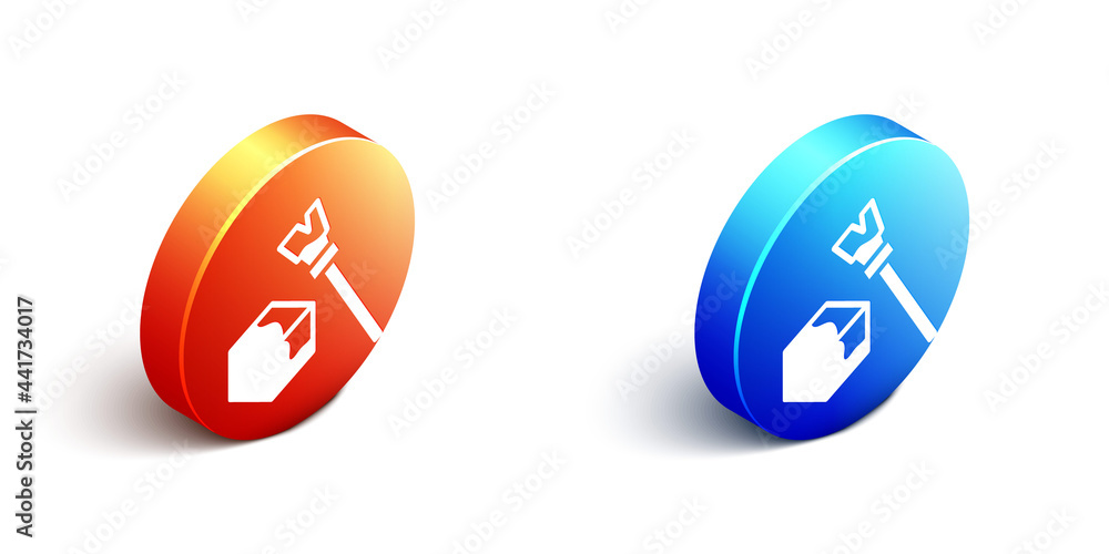 Poster isometric isometric cube icon isolated on white background. geometric cubes solid icon. 3d square si