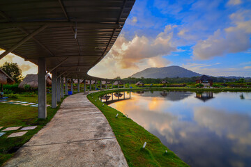 Beautiful sunrise at poyotomo enjoy the beautiful sunrise at poyotomo fishing pond Tanjung Pingan city of Bintan island 